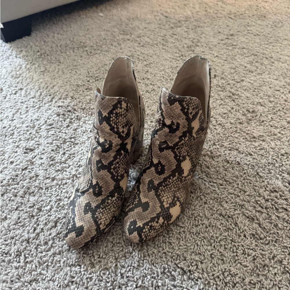 Steve Madden Snakeskin Pattern Ankle Booties